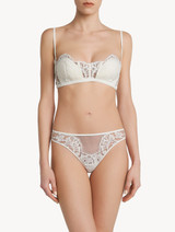 Reggiseno a fascia in georgette di seta off-white con pizzo Leavers_1