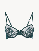 Reggiseno con ferretto in pizzo Leavers verde scuro_0