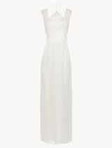 Camicia da notte off-white in seta e pizzo Leavers_0