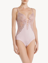 Body in Lycra® rosa con tulle ricamato_1