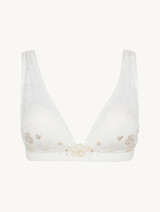Reggiseno a triangolo in Lycra® off-white con pizzo Leavers_0