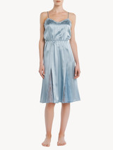 Camicia da notte in seta celeste con pizzo Leavers_1