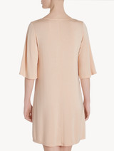 Camicia da notte in jersey rosa con tulle ricamato_2