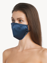 Mascherina in seta blu scuro_2