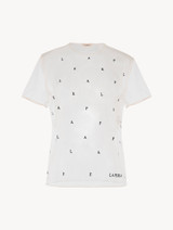 T-shirt in tulle stretch ricamato nude_0