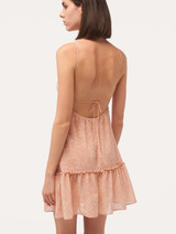 Slipdress in georgette di seta rosa con pizzo Leavers_2