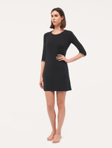 Camicia da notte in jersey di misto seta e modal nero_1