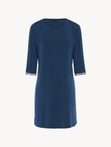 Camicia da notte in jersey di misto seta e modal blu_0