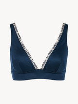 Reggiseno a triangolo in rayon blu_0