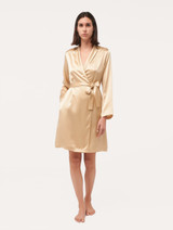 Vestaglia corta in seta beige_1