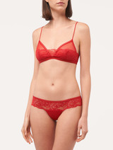 Reggiseno a triangolo senza ferretto in Lycra® rosso granato con pizzo Leavers_1