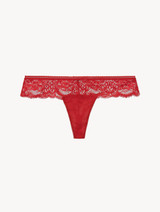 G-string in Lycra® rosso granato con pizzo Leavers_0