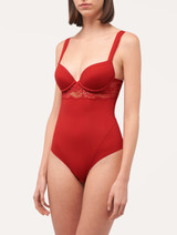 Body in Lycra® rosso granato con pizzo Leavers_1
