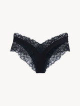 Slip medio in pizzo jacquard italiano nero_0