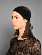 Fascia per capelli in pizzo jacquard italiano nero_2