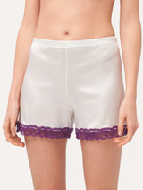 Pigiama corto in seta stretch off-white con pizzo_3