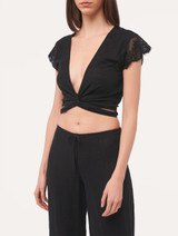 Top corto in cotone nero_1