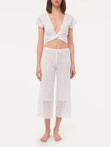 Pantalone al polpaccio in cotone bianco_3