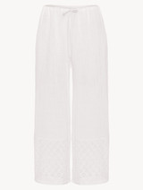 Pantalone al polpaccio in cotone bianco_0