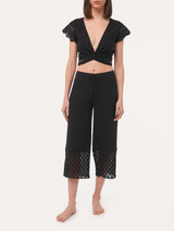 Pantalone al polpaccio in cotone nero_3