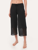 Pantalone al polpaccio in cotone nero_1