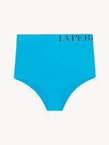 Slip mare a vita alta turchese con logo_0