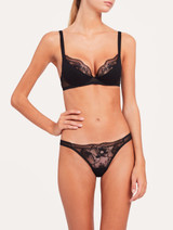 Reggiseno a balconcino  in tulle stretch nero_1
