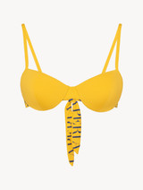 Reggiseno mare a balconcino giallo con logo_0