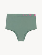 Slip mare a vita alta verde kaki con logo_0