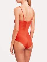 Costume intero rosso mattone con dettagli glitterati_2