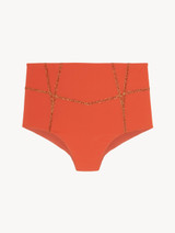 Slip mare a vita alta rosso mattone con dettagli glitterati_0