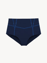 Slip mare a vita alta Blu navy con dettagli glitterati_0