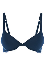 Reggiseno push-up in cotone blu_0