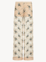 Pantaloni in pizzo leavers color sabbia_0
