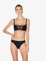 Brassière in Lycra® nera con pizzo Leavers_1