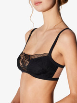Brassière in Lycra® nera con pizzo Leavers_3