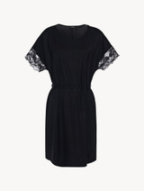 Camicia da notte corta nero in jersey modal_0