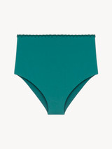 Slip mare a vita alta verde turchese con dettaglio allacciato_0