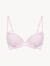 Reggiseno push-up in Lycra® rosa con pizzo Leavers_0