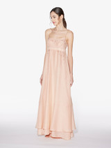 Camicia da notte lunga in voile di cotone terracotta_1