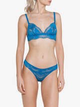 Brassière morbida in pizzo Leavers color foglia di tè_0