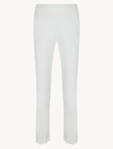 Pantalone da pigiama in modal off-white con finiture in pizzo Leavers_0