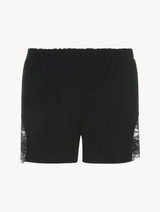 Short da pigiama in modal nero con dettaglio in pizzo Leavers_0