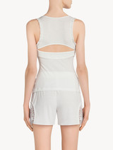 Canotta in modal off-white con dettagli arricciati e pizzo Leavers_2