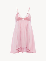 Baby doll in raso di seta rosa_0