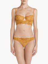 Reggiseno a balconcino in tulle e pizzo Leavers color giallo_1
