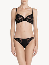 G-string in tulle e pizzo Leavers color nero_1