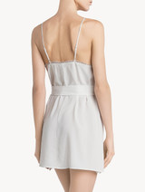 Slipdress corto in viscosa off-white con tulle_2