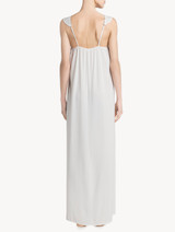 Camicia da notte lunga in viscosa off-white con tulle_2