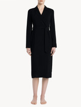 Vestaglia corta in viscosa nera con tulle_1
